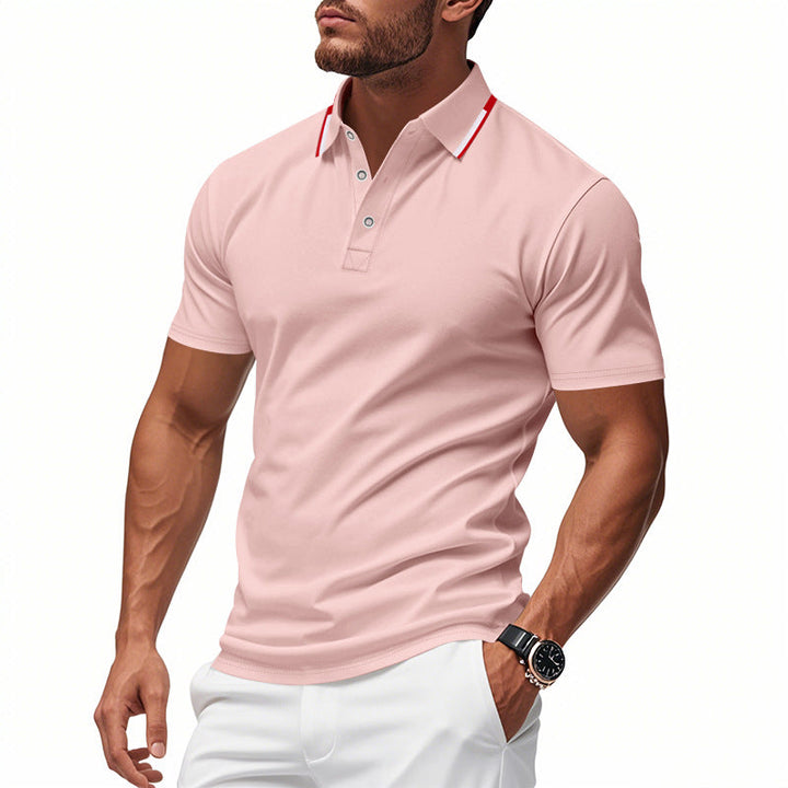 Tobias | Herren Strukturiertes Kontrast Poloshirt