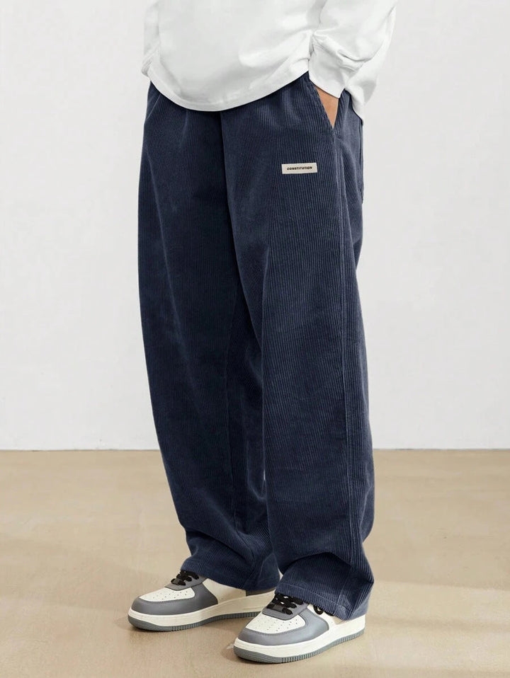 Tom | Herren Weite Baggy Hose Verstellbarer Bund