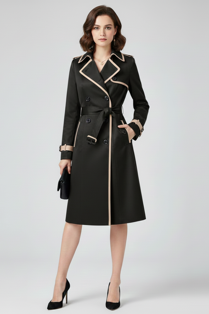 Trenchcoat Damen mit Gürtel und Knopfleiste