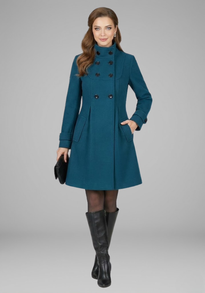 Trenchcoat Damen mit Kapuze und Doppelter Knopfleiste