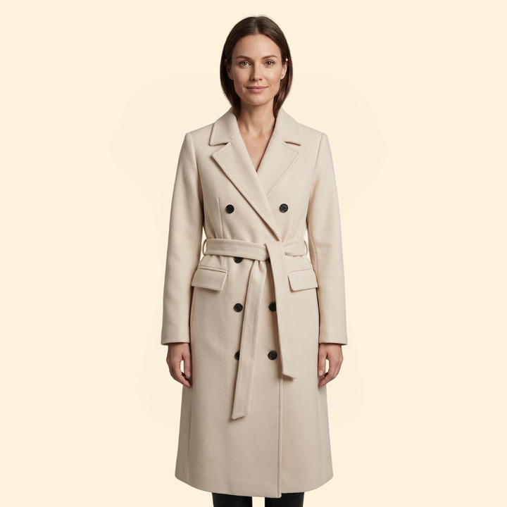Trenchcoat Damen mit Zweireiher-Knopfleiste und Breitem Revers