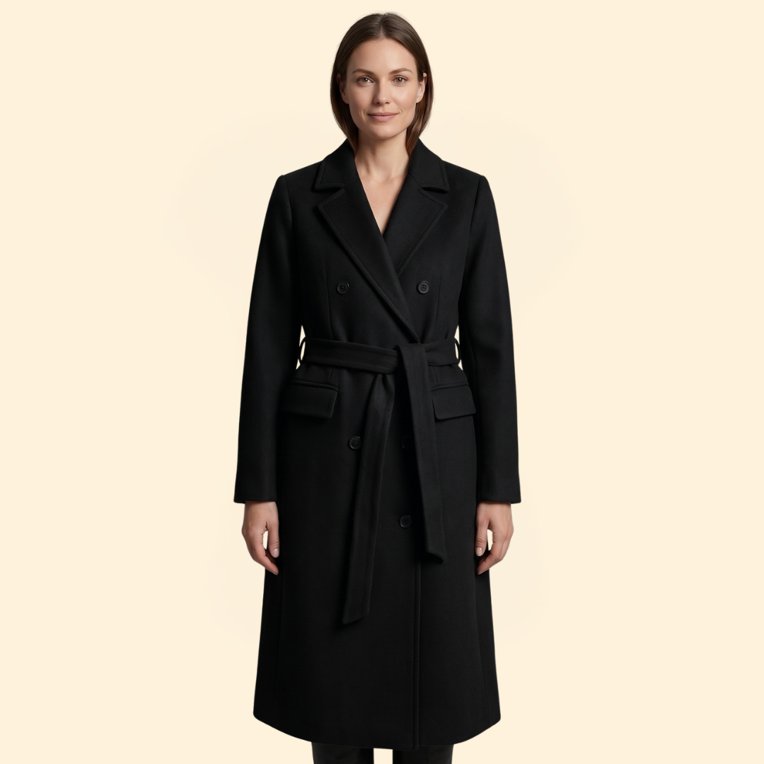 Trenchcoat Damen mit Zweireiher-Knopfleiste und Breitem Revers