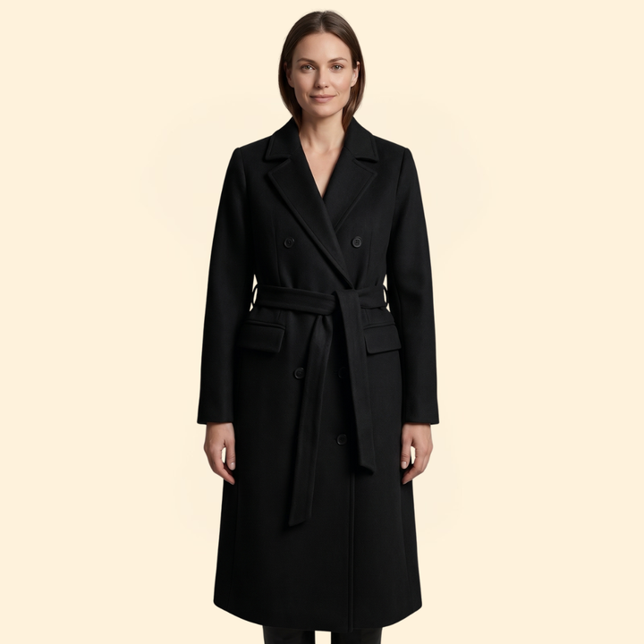 Trenchcoat Damen mit Zweireiher-Knopfleiste und Breitem Revers