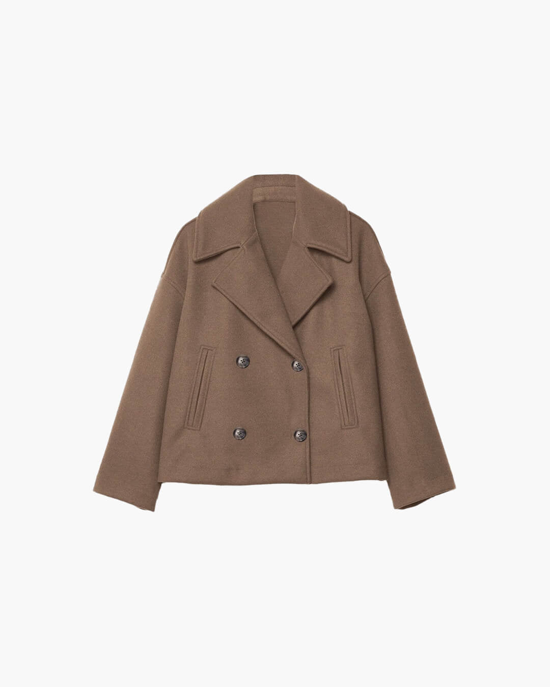 Trenchcoat Damen mit Zweireiher-Knopfleiste und Kurzem Schnitt