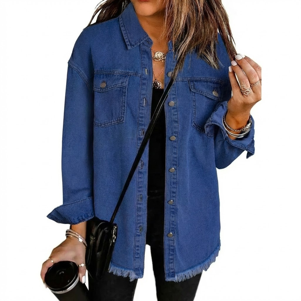 Übergangsjacke Damen mit Klassischem Kragen und Brusttaschen