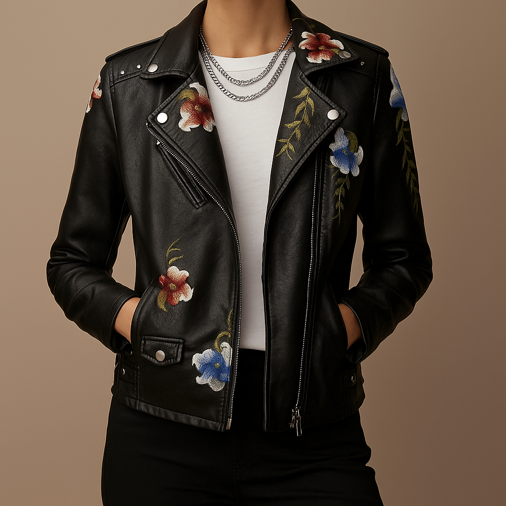 Übergangsjacke Damen mit Reißverschluss und Nietendetails