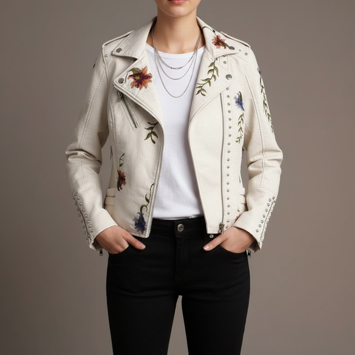 Übergangsjacke Damen mit Reißverschluss und Nietendetails