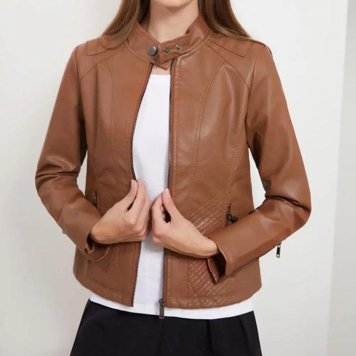 Übergangsjacke Damen mit Reverskragen und Diagonalem Reißverschluss