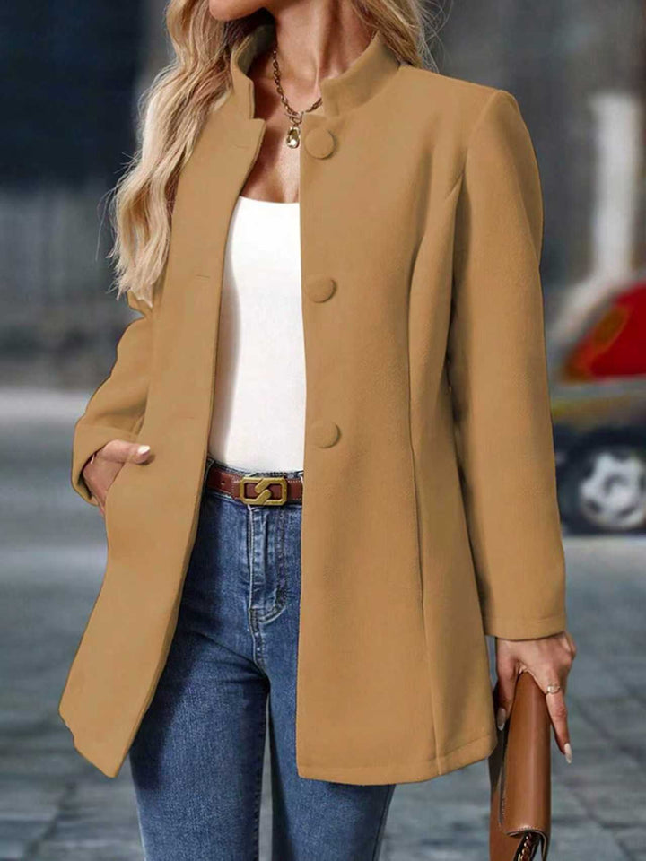 Übergangsjacke Damen mit Umlegekragen und Verdeckter Knopfleiste