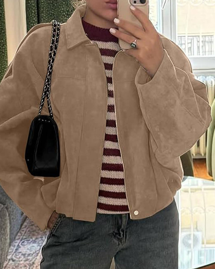 Übergangsjacke Damen im Bomber-Stil mit Stehkragen