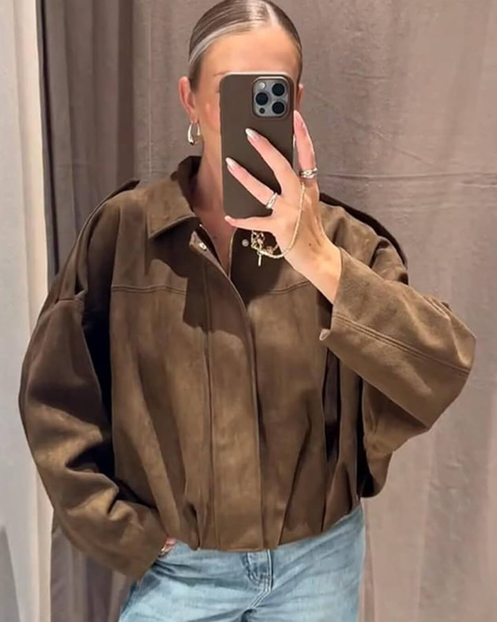 Übergangsjacke Damen im Bomber-Stil mit Stehkragen