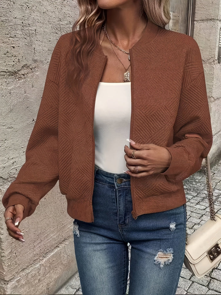 Übergangsjacke Damen mit Durchgehendem Reißverschluss und Leichtem Design