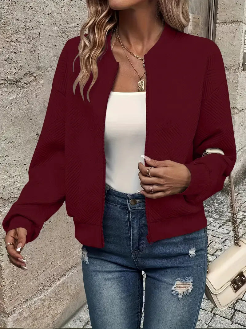 Übergangsjacke Damen mit Durchgehendem Reißverschluss und Leichtem Design