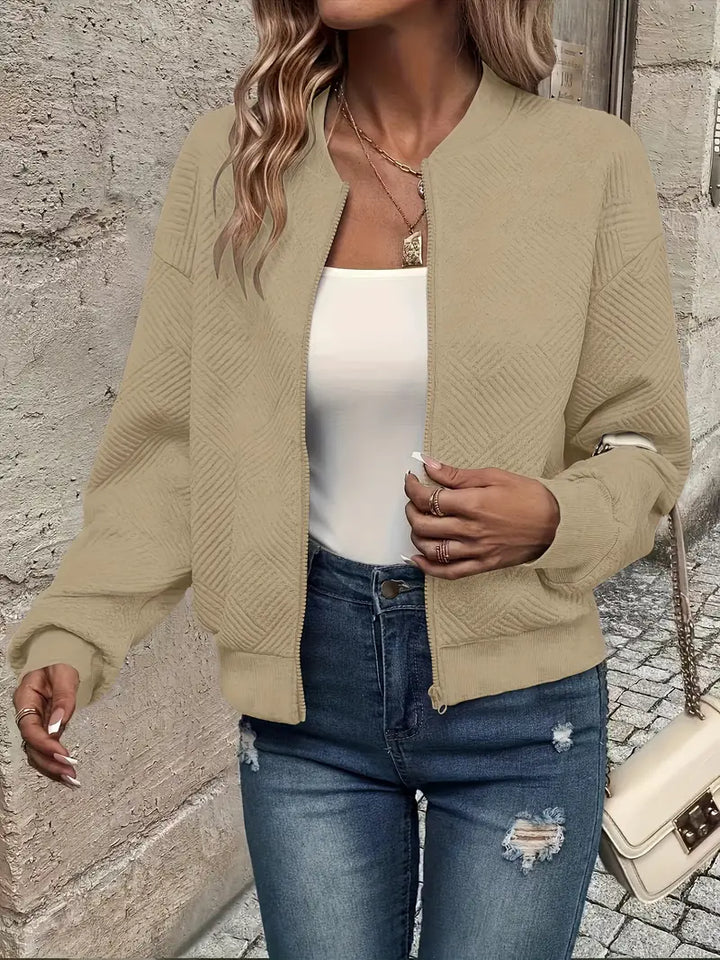 Übergangsjacke Damen mit Durchgehendem Reißverschluss und Leichtem Design
