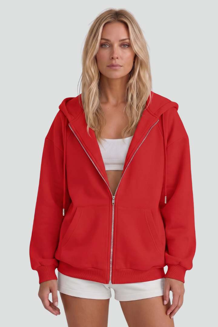 Übergangsjacke Damen mit Kapuze und Asymmetrischem Reißverschluss