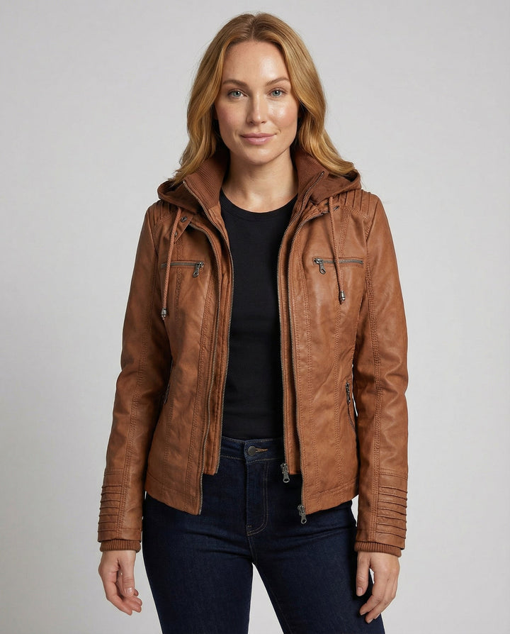 Übergangsjacke Damen mit Kapuze und Klassischem Schnitt