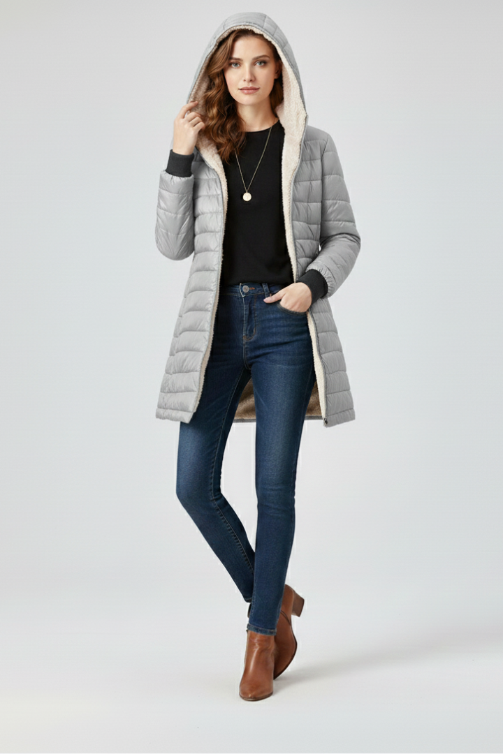 Übergangsjacke Damen mit Kapuze und Steppung