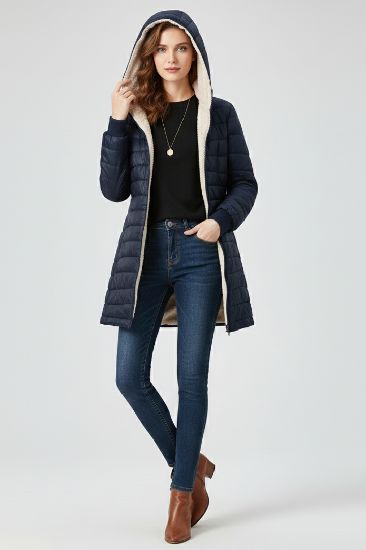 Übergangsjacke Damen mit Kapuze und Steppung