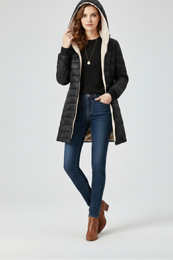 Übergangsjacke Damen mit Kapuze und Steppung