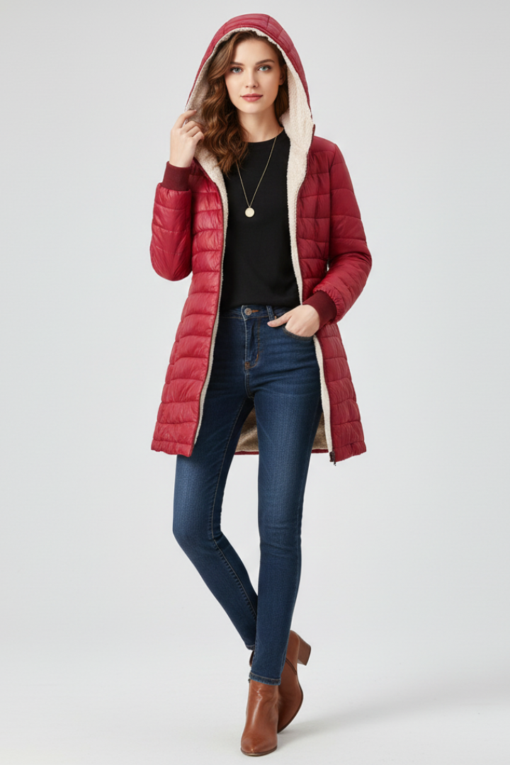 Übergangsjacke Damen mit Kapuze und Steppung