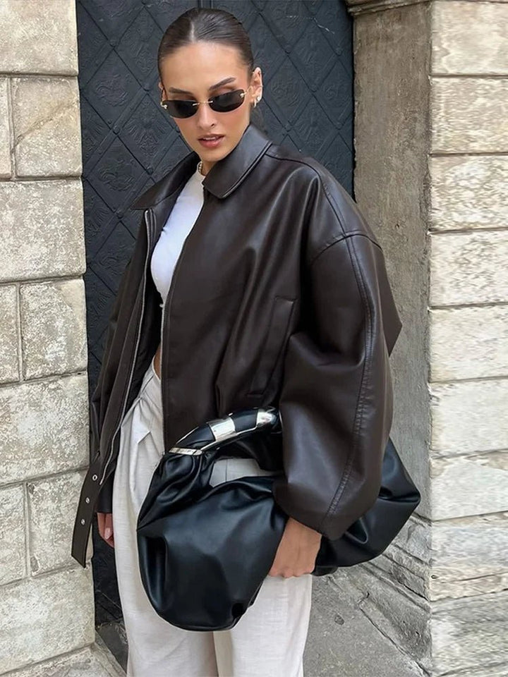 Übergangsjacke Damen mit Reißverschluss und Klassischem Kragen