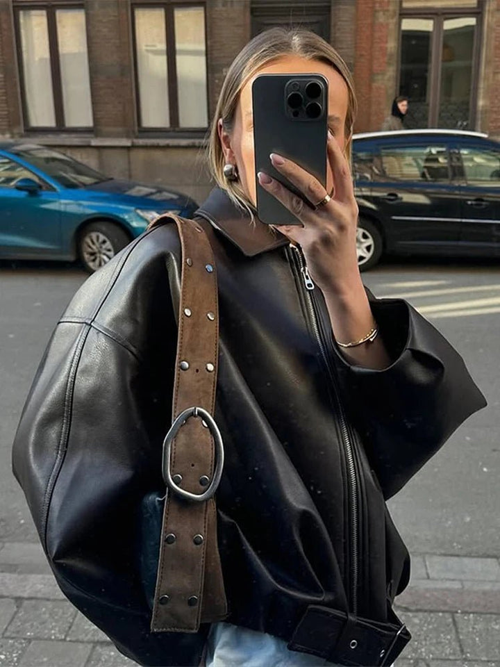 Übergangsjacke Damen mit Reißverschluss und Klassischem Kragen