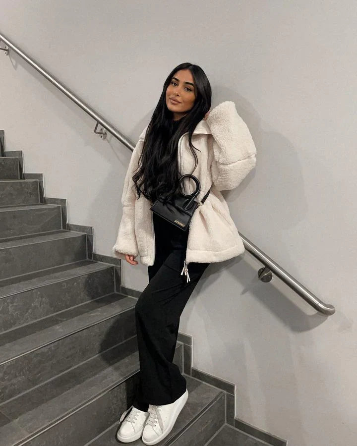 Übergangsjacke Damen mit Stehkragen und Weicher Oberfläche
