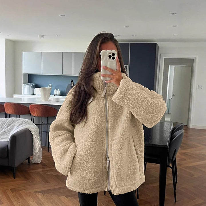 Übergangsjacke Damen mit Stehkragen und Weicher Oberfläche