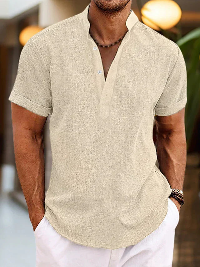 Daniel | Herren Sommerliches Henley Kurzarmshirt