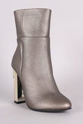 Ute | Damen Metallic-Stiefeletten mit Blockabsatz