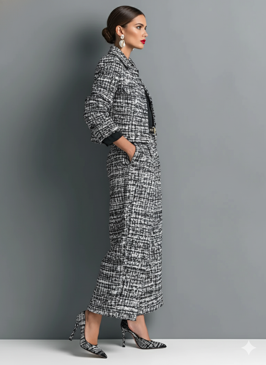 Valea Damen Zweiteiler mit Langarmjacke und weiter Hose