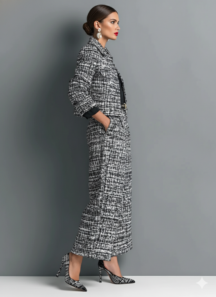 Valea Damen Zweiteiler mit Langarmjacke und weiter Hose