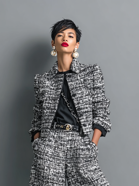 Valea Damen Zweiteiler mit Langarmjacke und weiter Hose