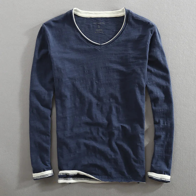 Valentin | Herren Langarm V-Neck Sweatshirt