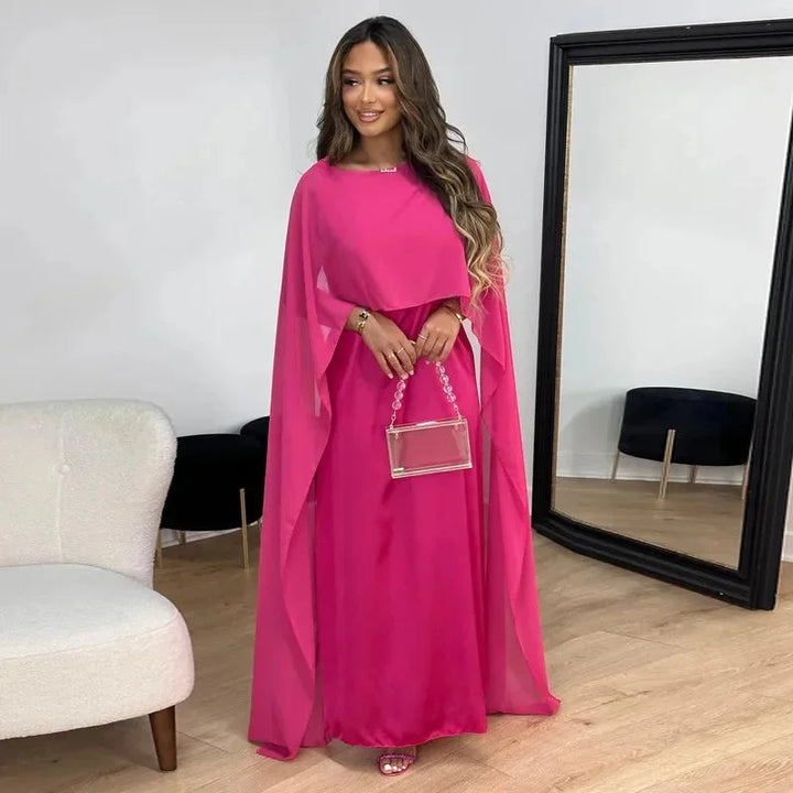 Valentina | Cape Maxikleid für Hochzeitsgäste