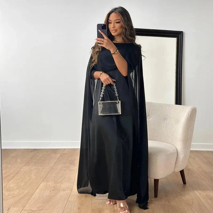 Valentina | Cape Maxikleid für Hochzeitsgäste