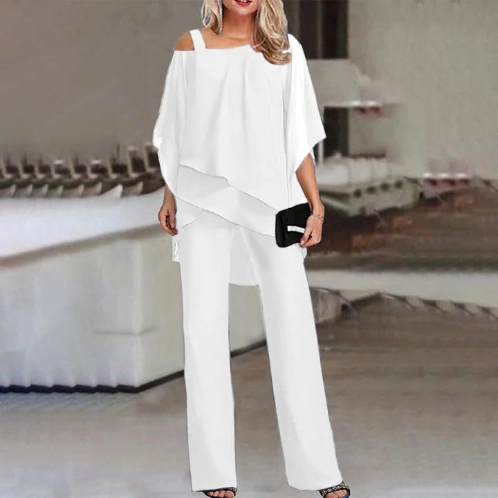 Valeria | Damen Schulterfreier Weites-Bein Jumpsuit