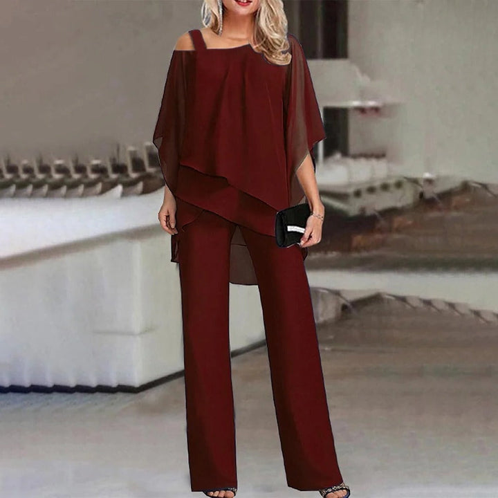 Valeria | Damen Schulterfreier Weites-Bein Jumpsuit