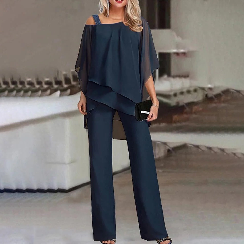 Valeria | Damen Schulterfreier Weites-Bein Jumpsuit