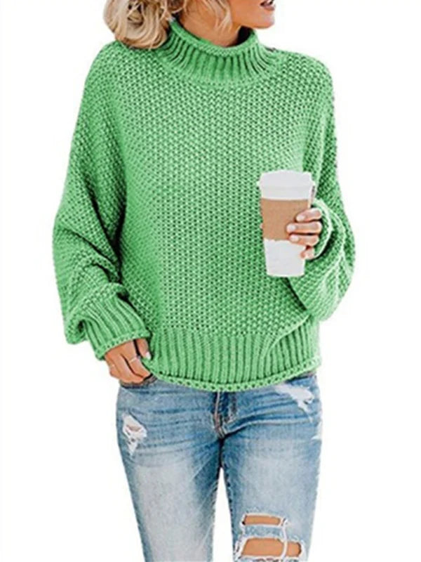 Damen Jumper mit Rollkragen aus Acrylstrick, lange Ärmel, Regular Fit – 2