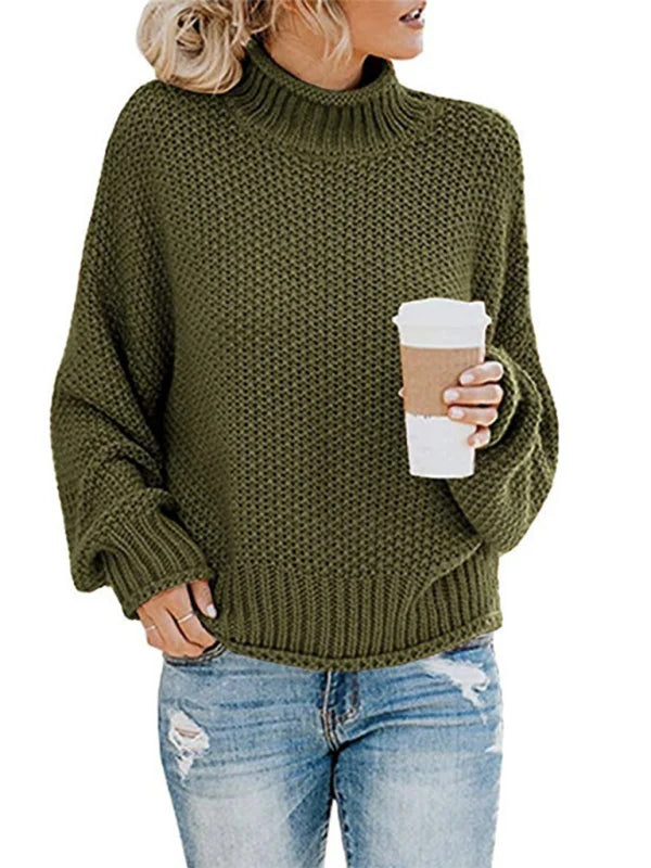Damen Jumper mit Rollkragen aus Acrylstrick, lange Ärmel, Regular Fit – 4