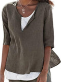 Vera | Damen Leinenbluse im Lagenlook