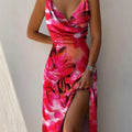 Verena | Damen Florales V-Ausschnitt Midikleid