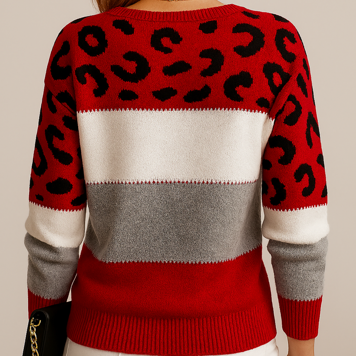 Viola | Weicher Strickpullover mit Farbblock