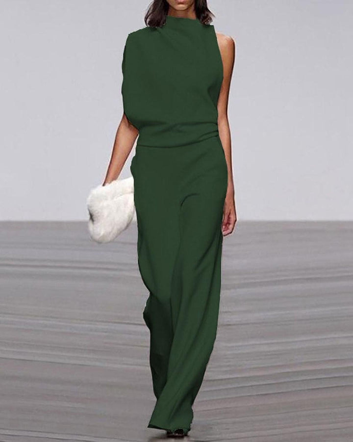 Viviane | Damen Ein-Schulter Jumpsuit mit weitem Bein