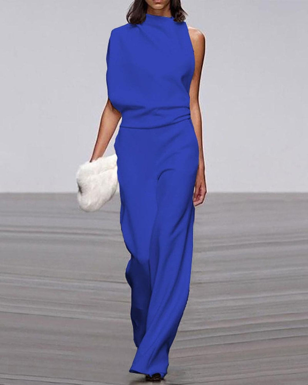 Viviane | Damen Ein-Schulter Jumpsuit mit weitem Bein