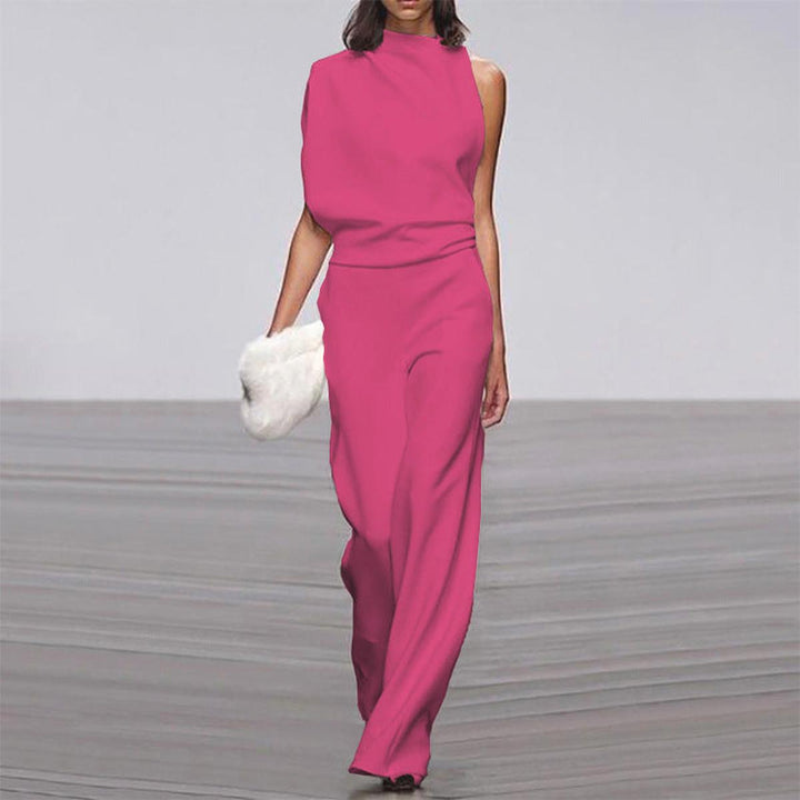 Viviane | Damen Ein-Schulter Jumpsuit mit weitem Bein
