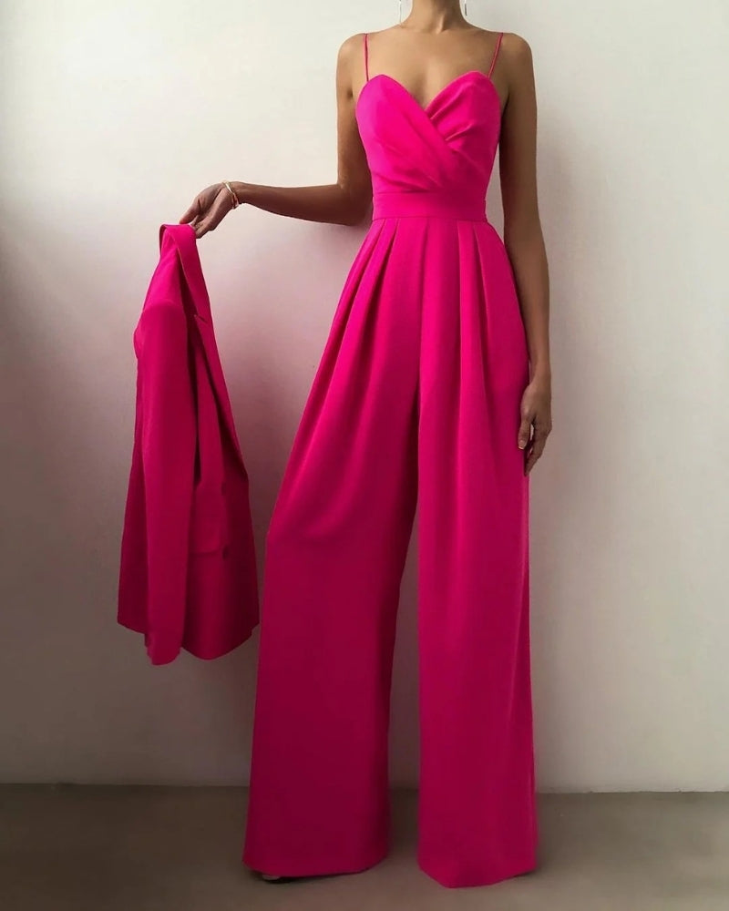 Vivienne | Damen Wickel Jumpsuit mit weitem Bein