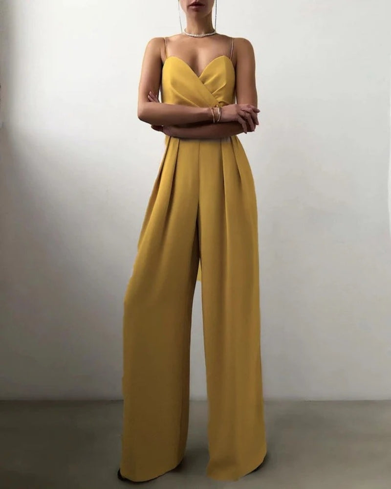 Vivienne | Damen Wickel Jumpsuit mit weitem Bein
