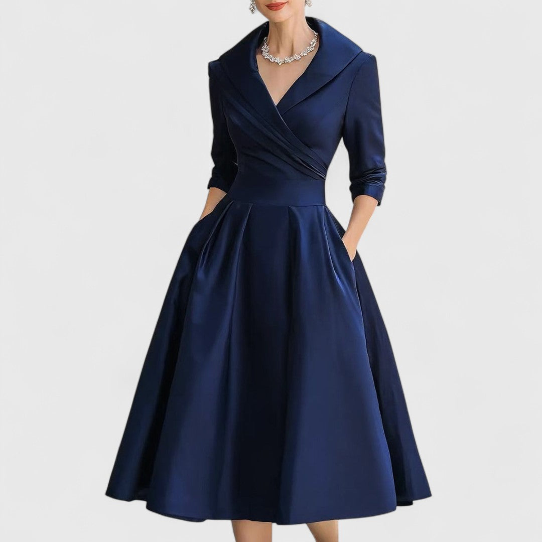 Vivienne | Damen Zeitloses Wickel Midikleid
